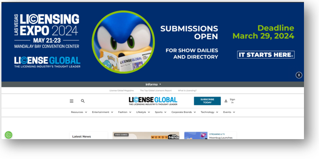 License Global Leaderboard Ad Image